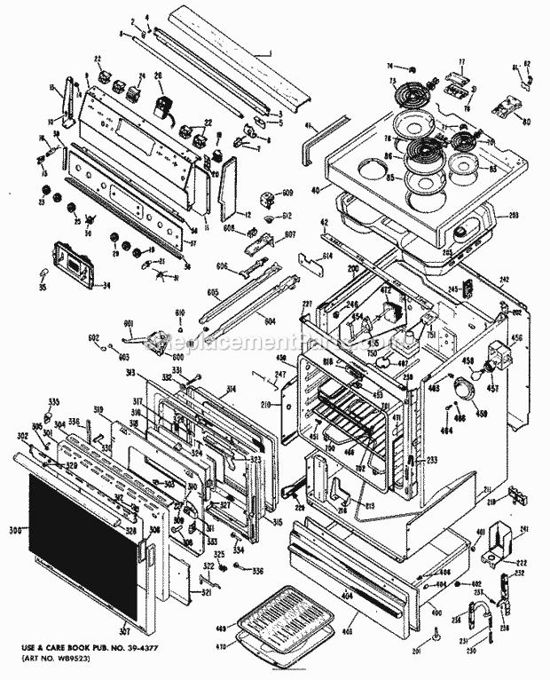Hotpoint RB747G*A5 Electric Electric Range Section Diagram