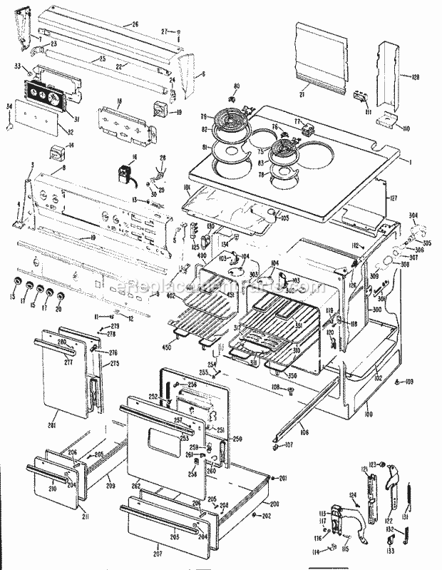 Hotpoint RC559*W2 Electric Electric Range Section Diagram