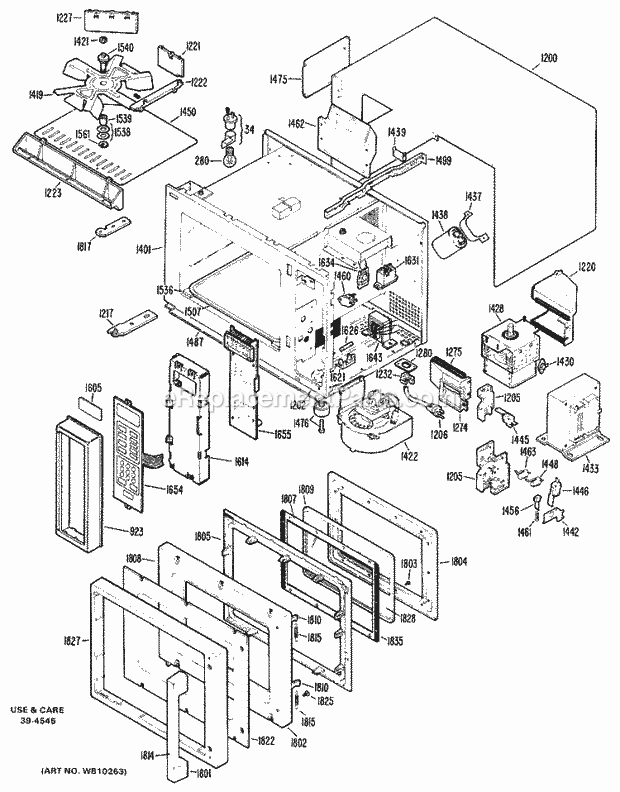 Hotpoint RE65001 Electric Hotpoint Microwave Ovens Section Diagram