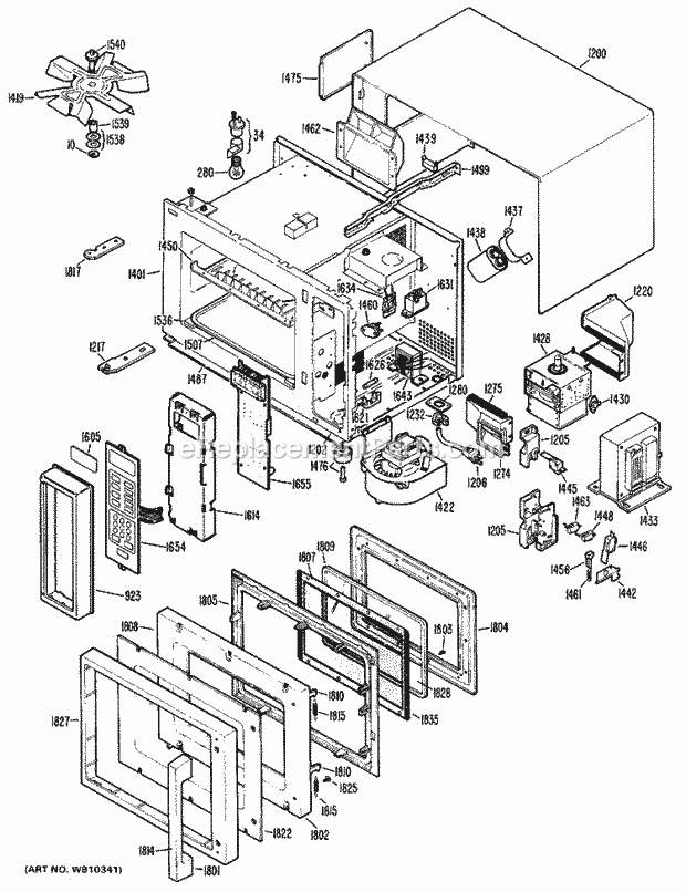 Hotpoint RE65002 Electric Hotpoint Microwave Ovens Section Diagram