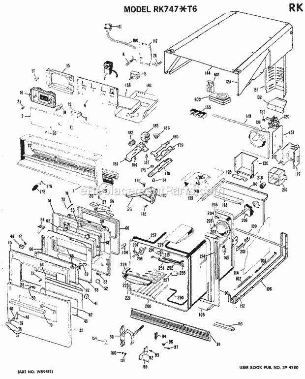 Hotpoint RK747*T6 Electric Oven Section Diagram