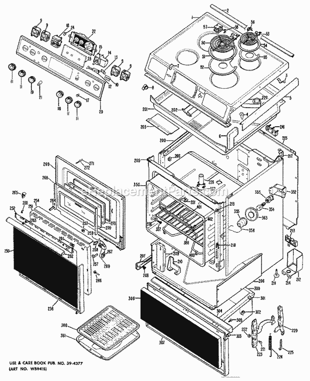 Hotpoint RS47G*03 Freestanding, Electric Electric Range Section Diagram