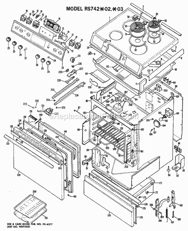 Hotpoint RS742*02 Electric Electric Range Section Diagram