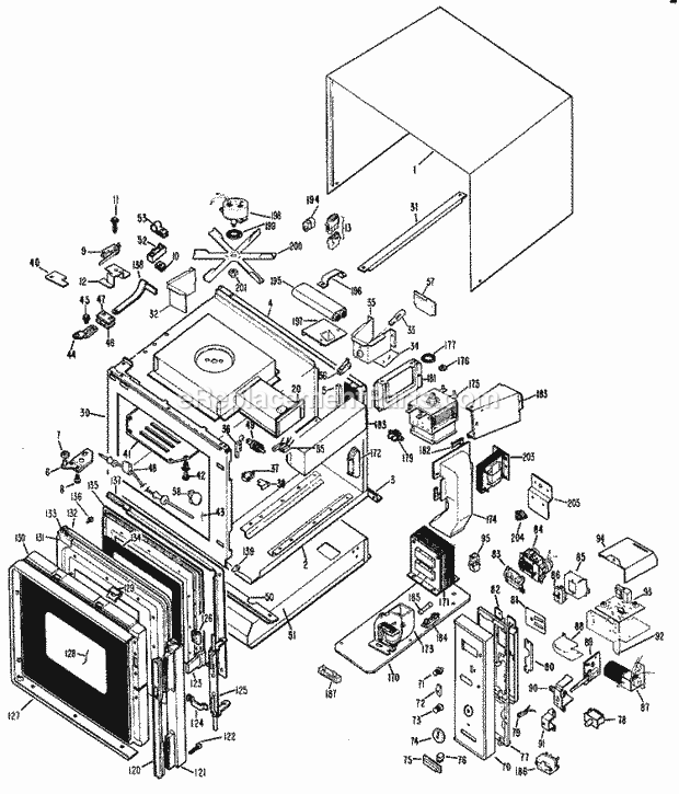 Hotpoint RX66001 Electric Oven Section Diagram