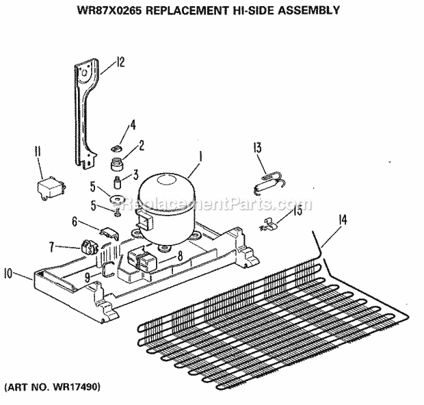 Hotpoint WR87X0265 Compressor Hi-Side Assembly Replacement Hi - Side Assembly Diagram