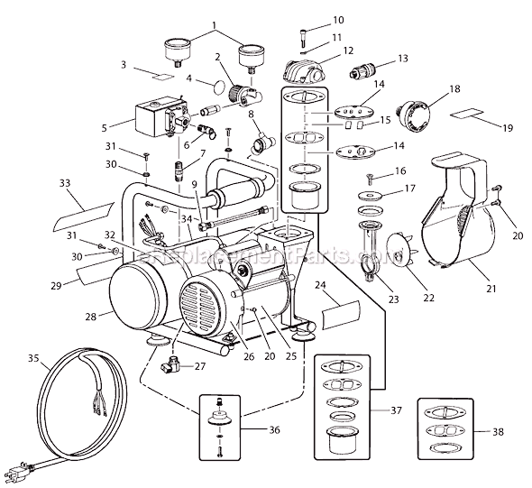 Husky H150PL Portable Air Compressor (Husky) Page A Diagram