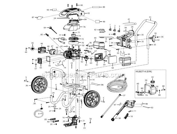 Husky HU80714 Pressure Washer Page A Diagram