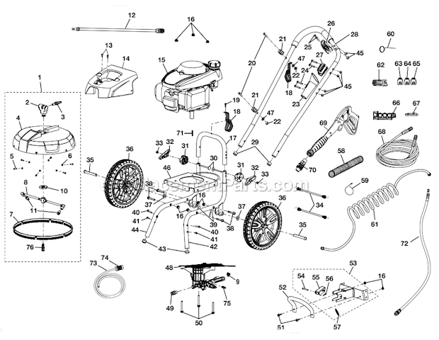 Husky HU80833 3-N-1 Hi-Speed Gasoline Pressure Washer Page A Diagram