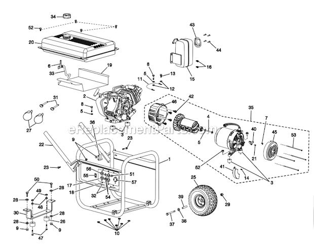 Husky HUCA5700 5,700 Watt Portable Generator Page A Diagram