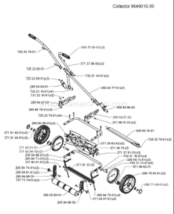Husqvarna 64 (964954003) (2008-08) Lawn Mower: Commercial Walk Behind Product Complete Diagram