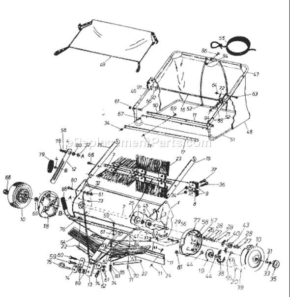 Husqvarna HS 380 (1990-11) Sweeper Page A Diagram