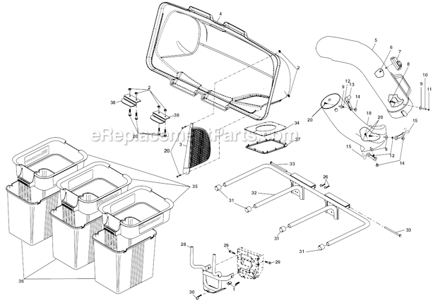 Husqvarna QCT342 Grass Catcher Page A Diagram