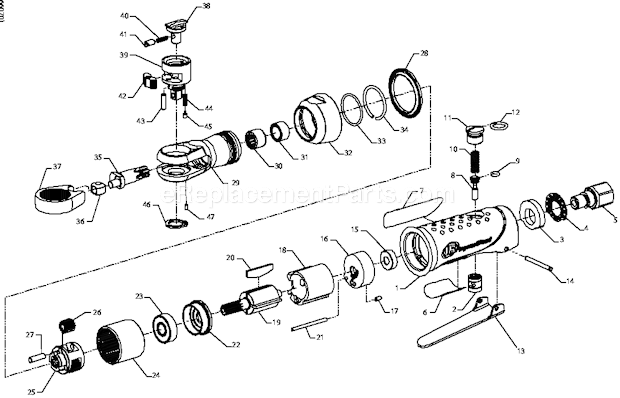 Ingersoll Rand 105-D3 Air Ratchet Wrench Page A Diagram