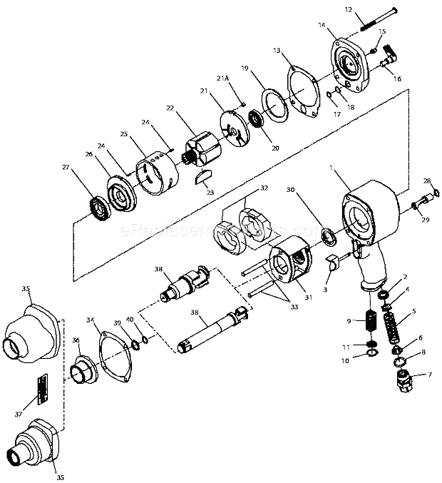 Ingersoll Rand 2161XP-6 Air Impact Wrench Page A Diagram