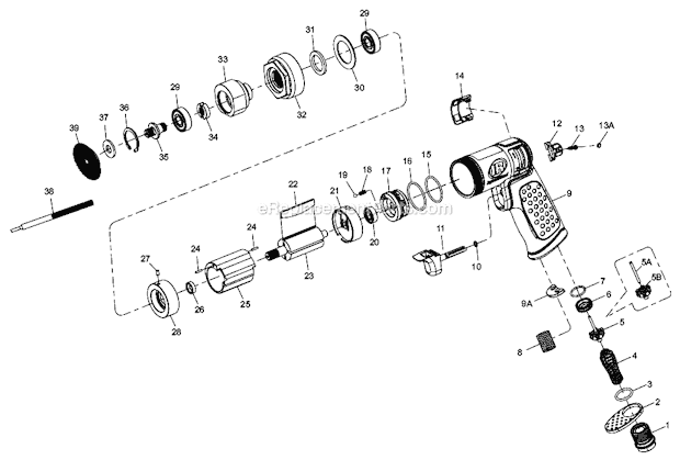 Ingersoll Rand 3128KA Mini Random Orbital Sander Kit Page A Diagram