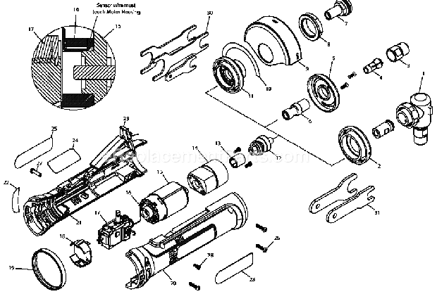 Ingersoll Rand GC25 Abrasive Cut-off Tool Page A Diagram