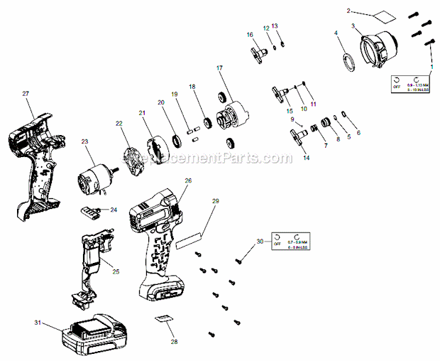 Ingersoll Rand W5150 Cordless Impact Wrench Page A Diagram