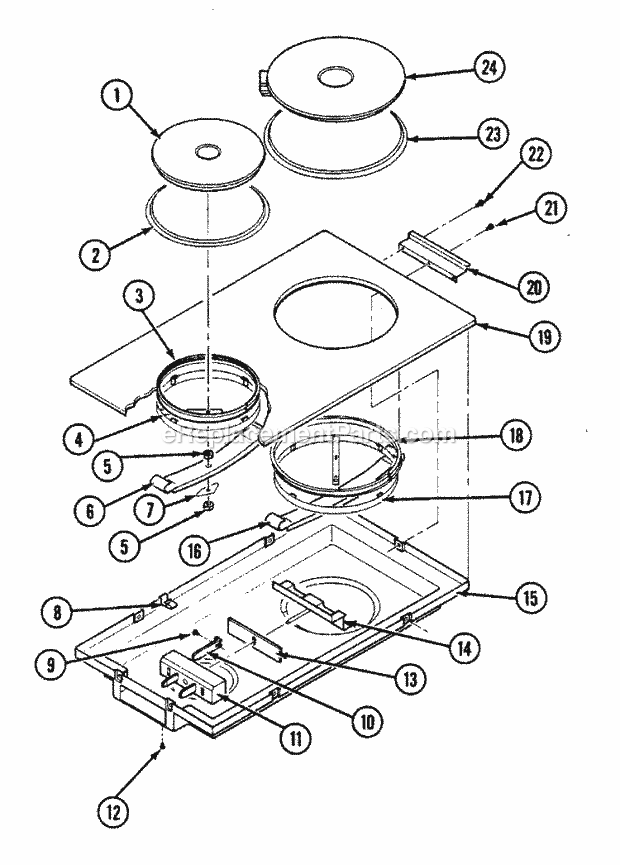 Jenn-Air A105W-8 Misc / Accessory Top Assembly Diagram