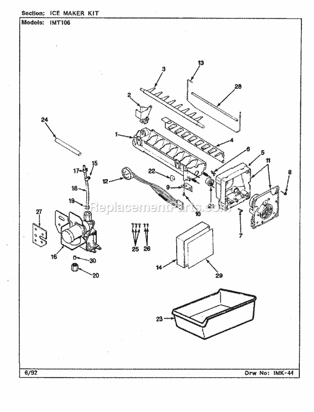 Jenn-Air IMT106 (BYO7A) Misc / Accessory Ice Maker Kit (B / M By07a) Diagram
