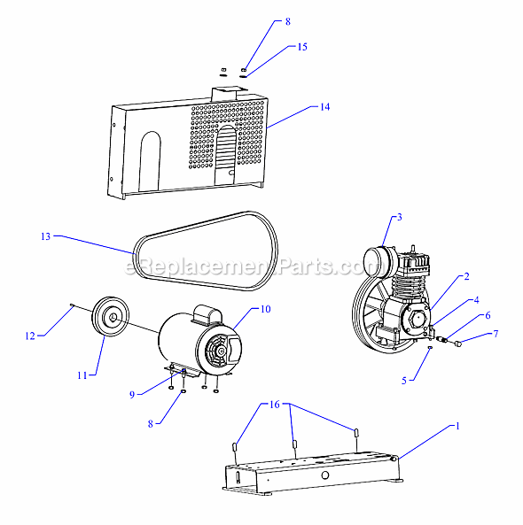 Jenny F12A-B Single Stage Compressor Page A Diagram
