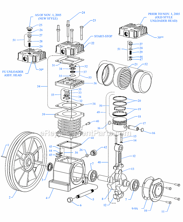 Jenny FU (Series) One Cylinder Single Stage Stroke Pump Page A Diagram