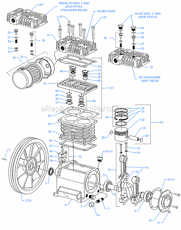 Jenny KU (Series) Two Cylinder Single Stage Stroke Pump Page A Diagram