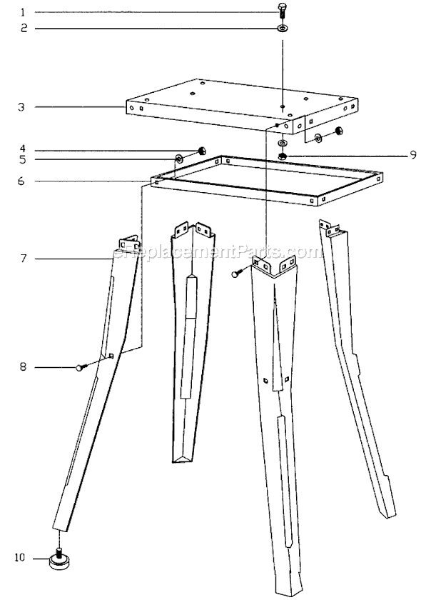 Jet 414497 Stand for Portable Band Saws Page A Diagram
