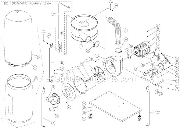 Jet DC-1100A (708639) Dust Collector Page A Diagram
