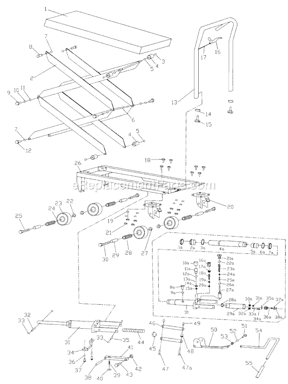 Jet DSLT-770 (140778) Double Scissor Lift Table Page A Diagram