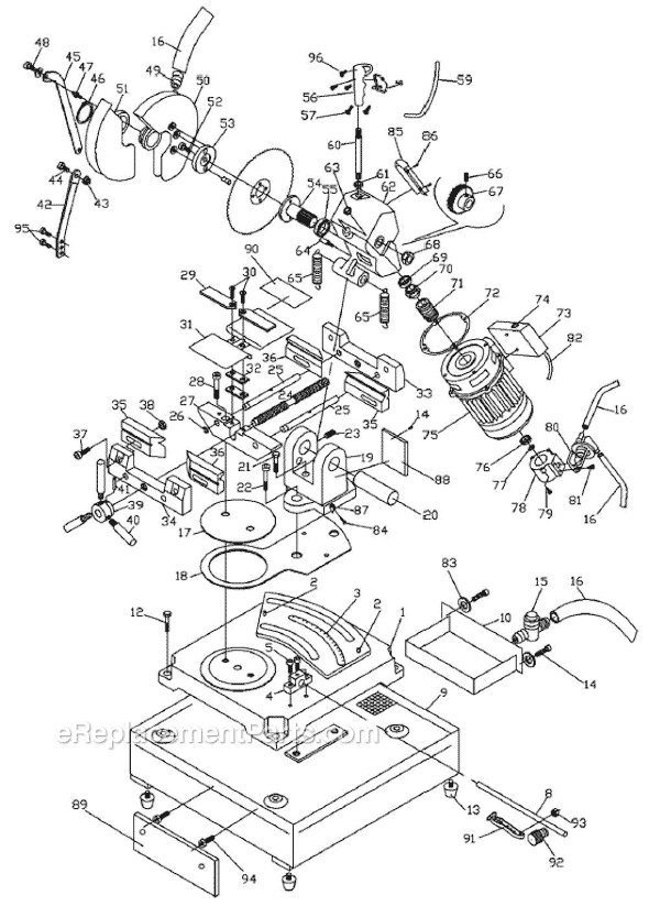Jet J-F225 (414220) Benchtop Cold Saw Page A Diagram