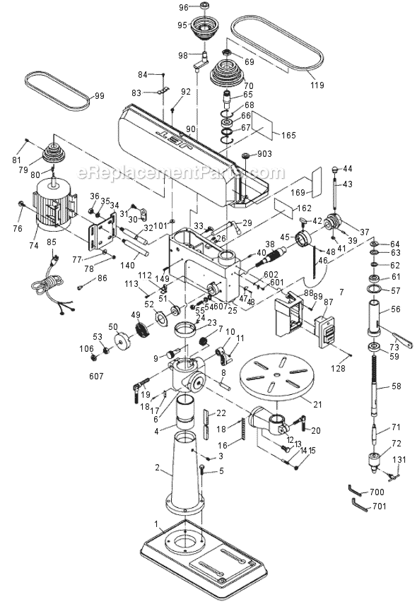 Jet JDP-17FSE (354171) Drill Press Page A Diagram