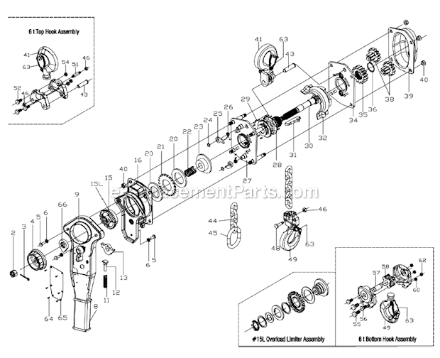 Jet JLP-150A Manaul Lever Hoist/Puller Page A Diagram