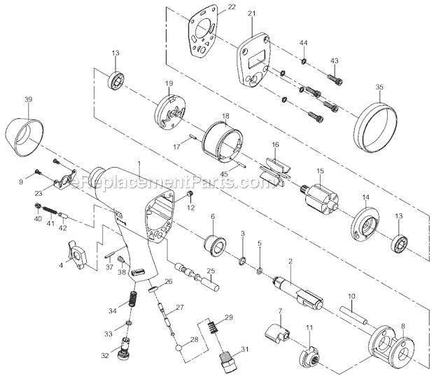 Jet JSM-403 1/2-inch Square Drive Impact Wrench Page A Diagram
