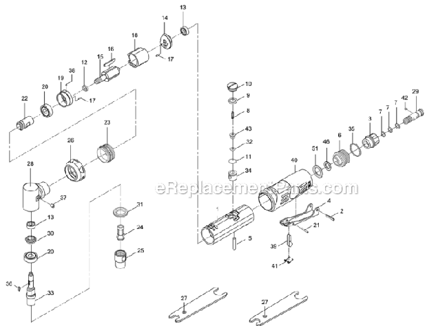 Jet JSM-5252 90 Degree Right Angle Die Grinder Page A Diagram