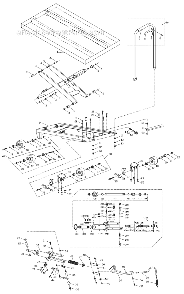 Jet SLT-1100 Jumbo Scissor Lift Table Page A Diagram