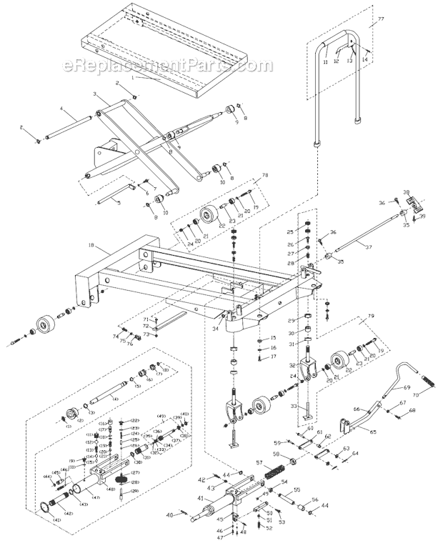 Jet SLT-1650 (140779) Scissor Lift Table Page A Diagram