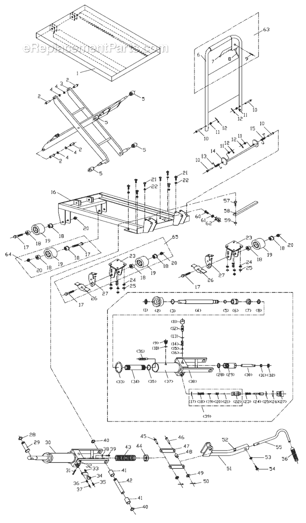 Jet SLT-330F (140771) Scissor Lift Table Page A Diagram