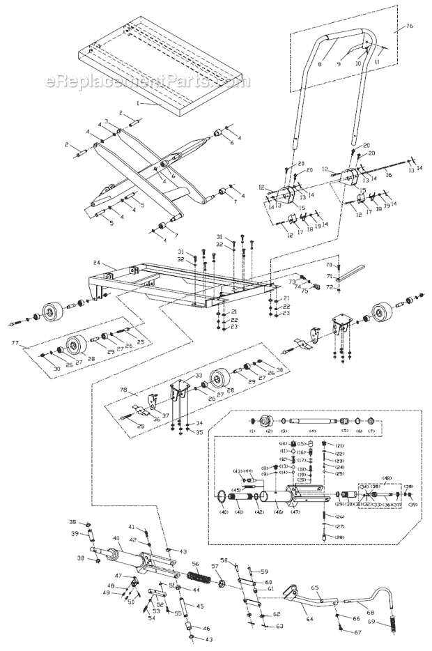 Jet SLT-660F (140777) Scissor Lift Table Page A Diagram