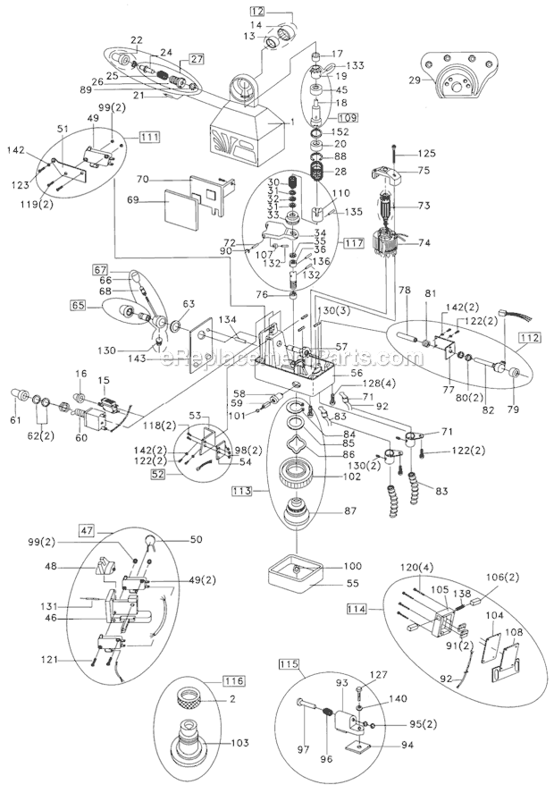 Jet TPFA-2X (350089) Table Powerfeed Page A Diagram