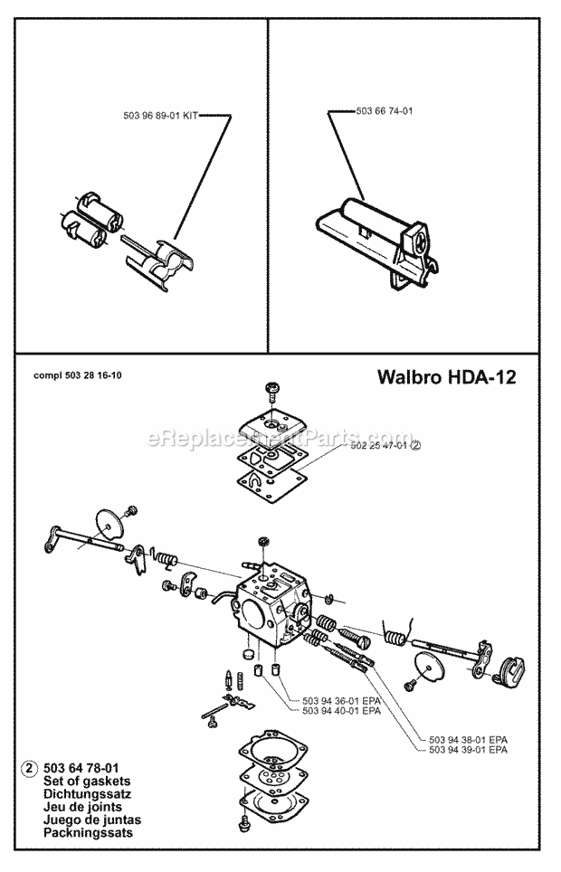Jonsered 2063 (1998-04) Chain Saw Carburetor Details Diagram