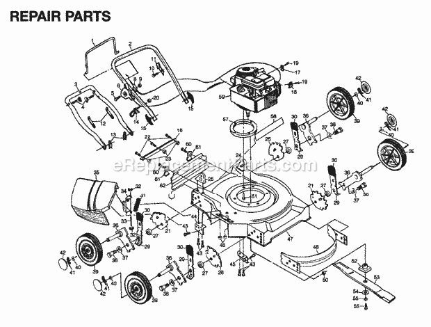 Jonsered 350 S (1995-01) Lawn Mower: Consumer Walk-behind Product Complete Diagram