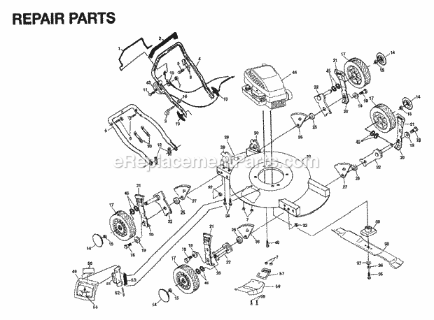 Jonsered 600 MII - 954056641 (1996-01) Lawn Mower: Consumer Walk-behind Product Complete Diagram