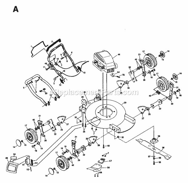 Jonsered 600 MII - 954130007 (1997-04) Lawn Mower: Consumer Walk-behind Product Complete Diagram