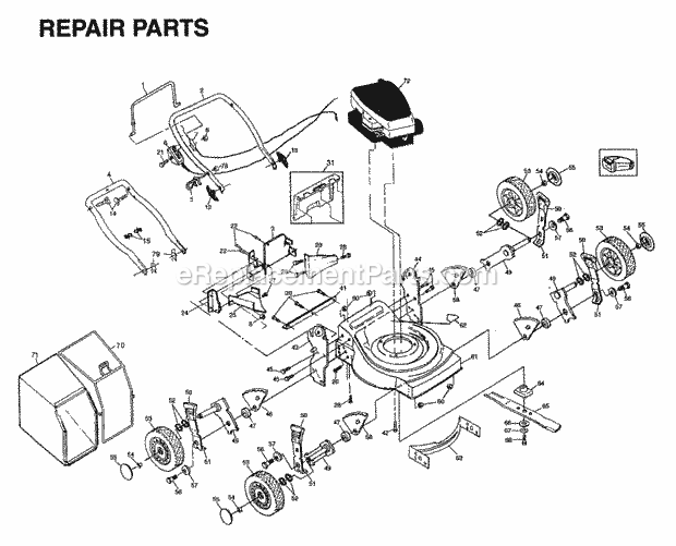 Jonsered 600 RDM2 - 954056631 (1996-01) Lawn Mower: Consumer Walk-behind Product Complete Diagram