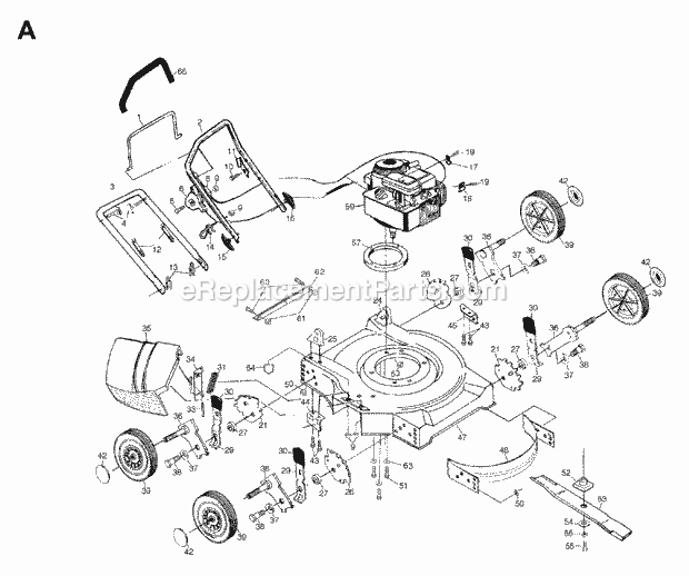 Jonsered 600 S (1998-01) Lawn Mower: Consumer Walk-behind Product Complete Diagram