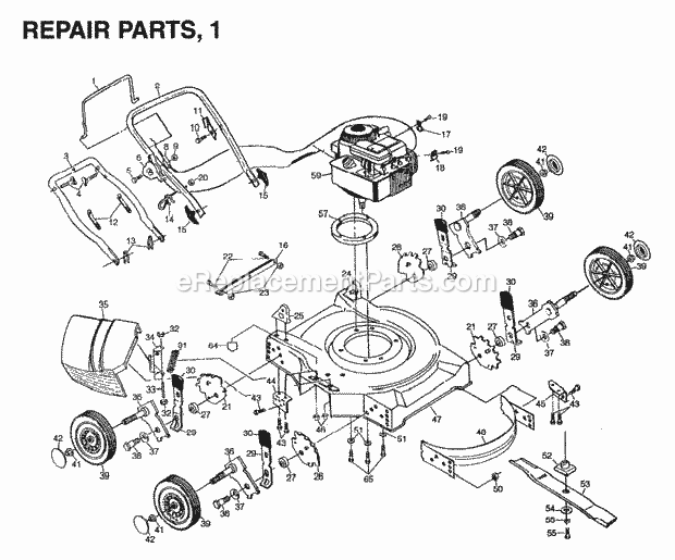 Jonsered 600 S - 954056621 (1996-01) Lawn Mower: Consumer Walk-behind Product Complete Diagram