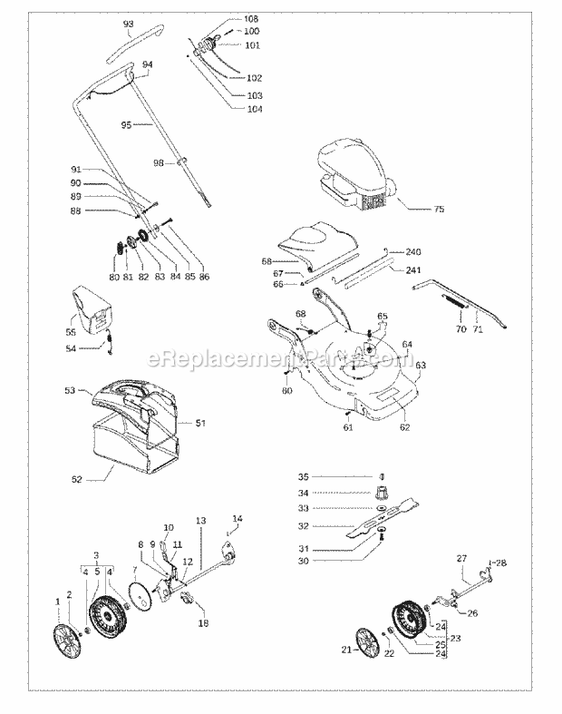 Jonsered LM2147CM - 96666270100 (2010-10) Lawn Mower: Consumer Walk-behind Product Complete Diagram