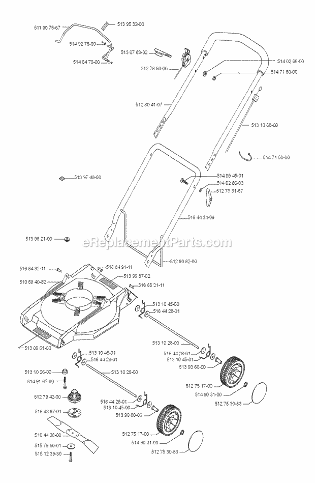 Jonsered LM 2146 M - 964473139 (2008-11) Lawn Mower: Consumer Walk-behind Product Complete Diagram