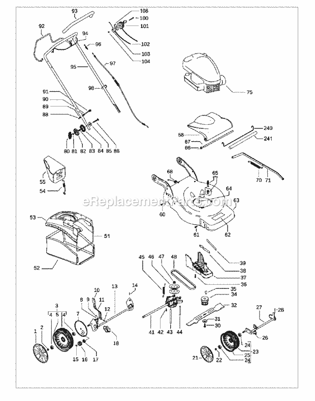 Jonsered LM 2147 CMD - 96666280100 (2010-10) Lawn Mower: Consumer Walk-behind Product Complete Diagram