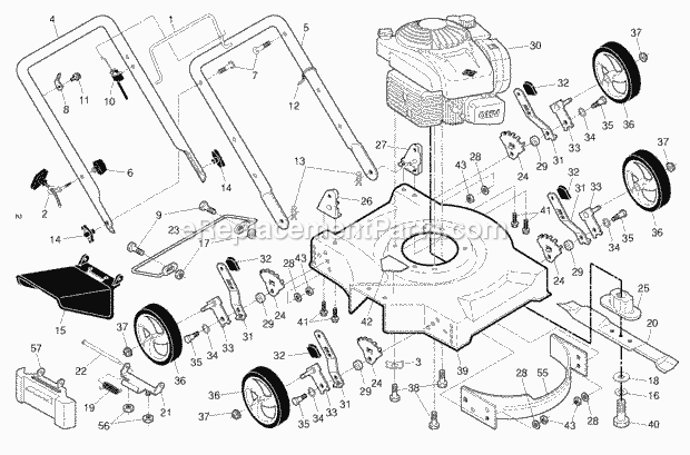 Jonsered LM 2150 SM - 96111002407 (2013-11) Lawn Mower: Consumer Walk-behind Product Complete Diagram